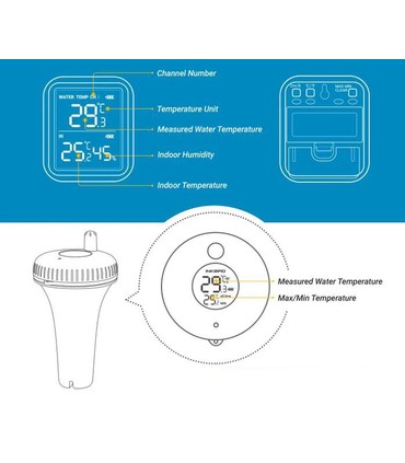 Thermomètre piscine sans fil Hot Tub Accueil Swim Spa Température