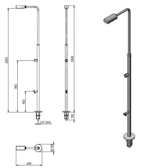 Douche inox piscine marrakech