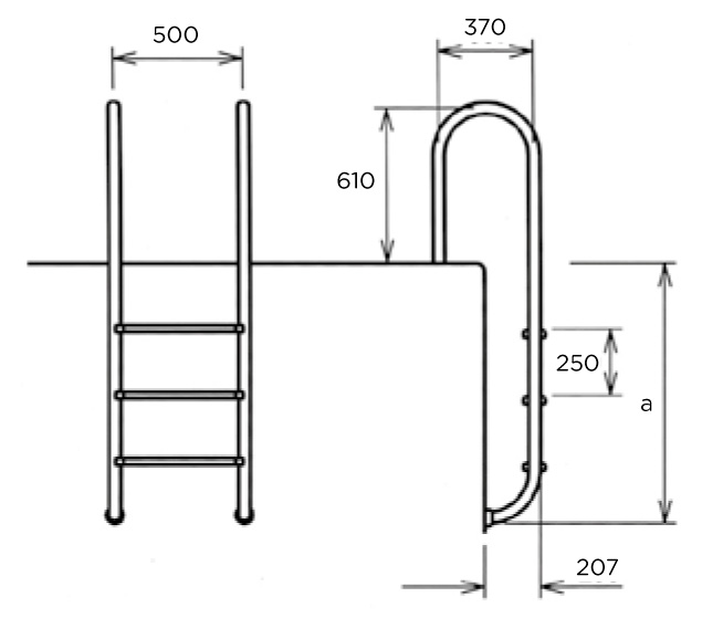 Echelle piscine muro maroc