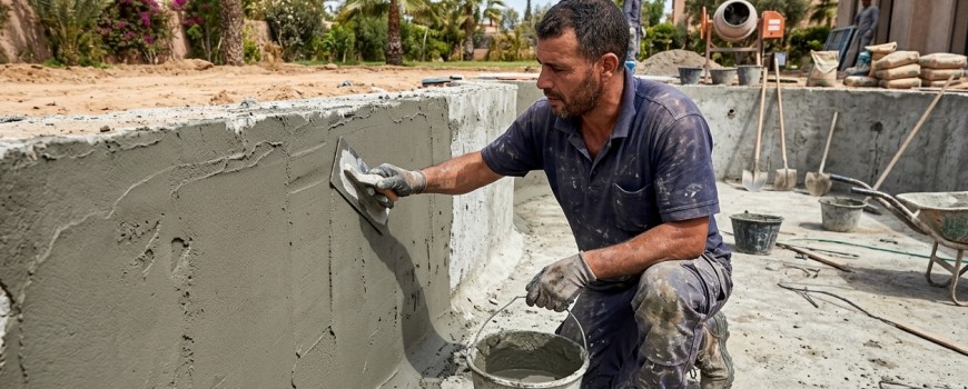 Étanchéité Piscine au Maroc : Guide du Cuvelage (Mapelastic, Kristeau)