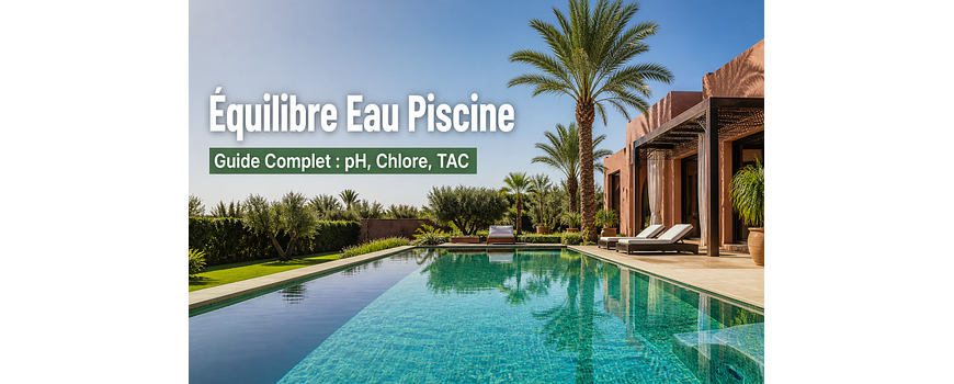 Traitement de l'Eau en Piscine au Maroc : Guide Complet sur le Chlore, le pH, le TAC et le Stabilisant — Valeurs, Mesures et Bal