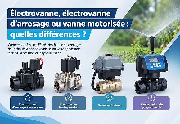 Électrovanne, électrovanne d’arrosage ou vanne motorisée : quelles différences ?