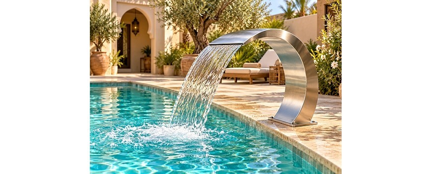 Cascades et lames d’eau : comment agrémenter sa piscine au Maroc ?